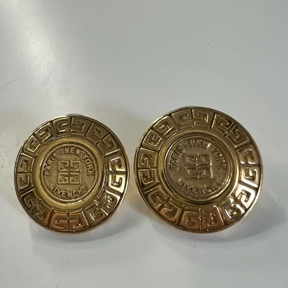 Givenchy vintage logo rare pierced earrings - Picture 2 of 11